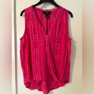 Rain Hot Pink Viscose Sleeveless‎ Summer Blouse Career Business Dressy Small
